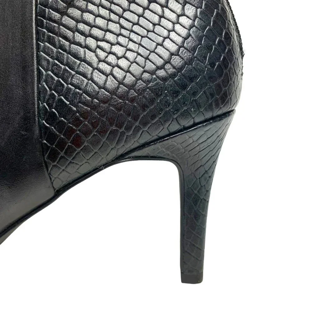 Cole‎ Haan Grand.Os Claremont Black and Smooth Embossed Leather Booties